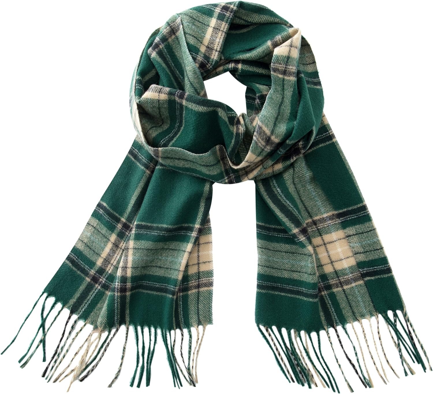 Dark Green Beige Tartan
